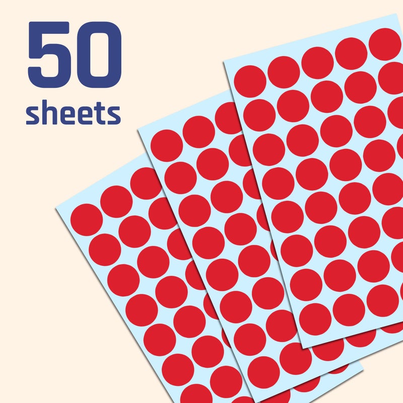 TownStix 2000 Pack, 3/4" Round Dot Stickers Circle Labels - Red - Image 3
